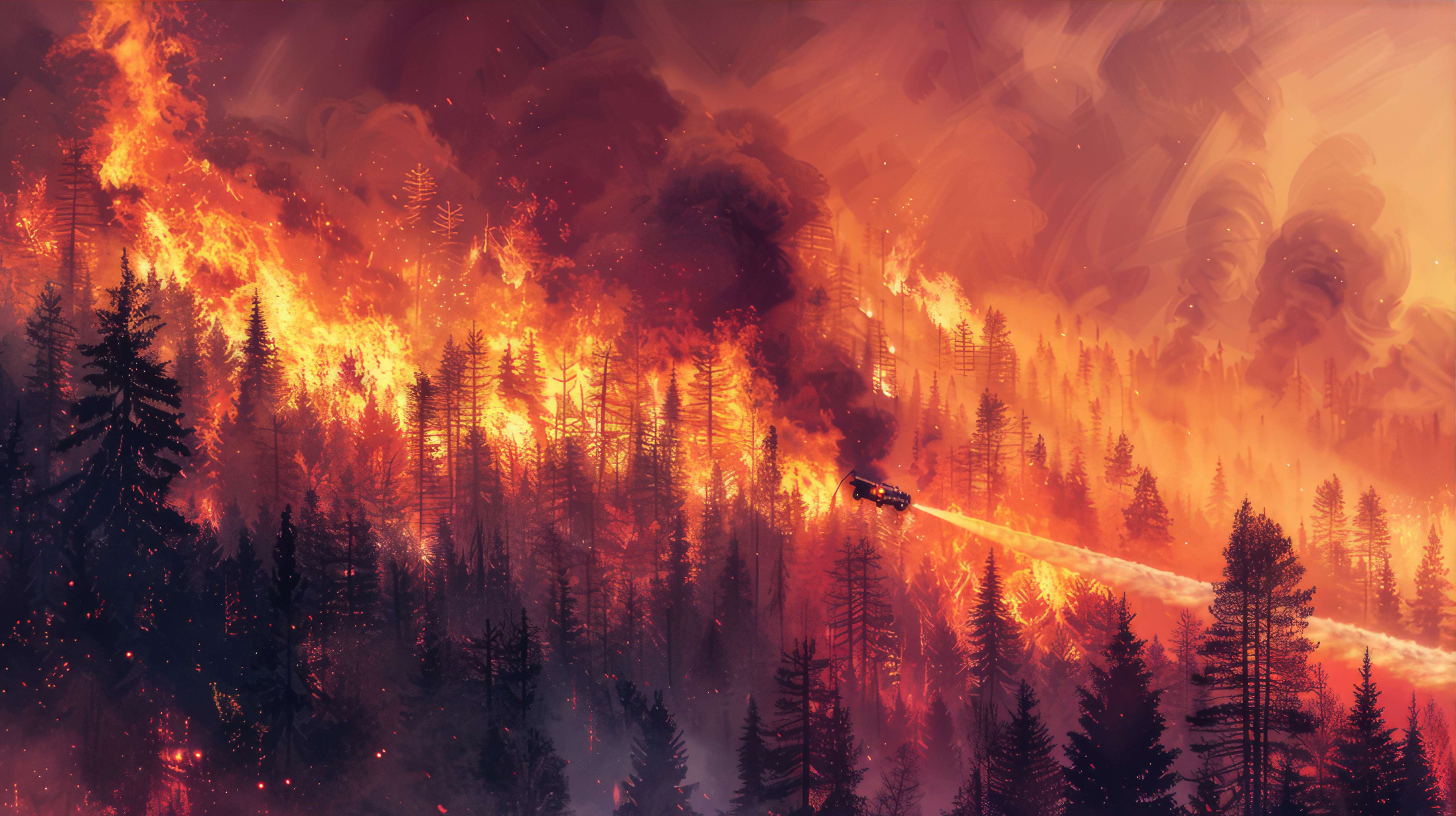 bild på skogsbrand
